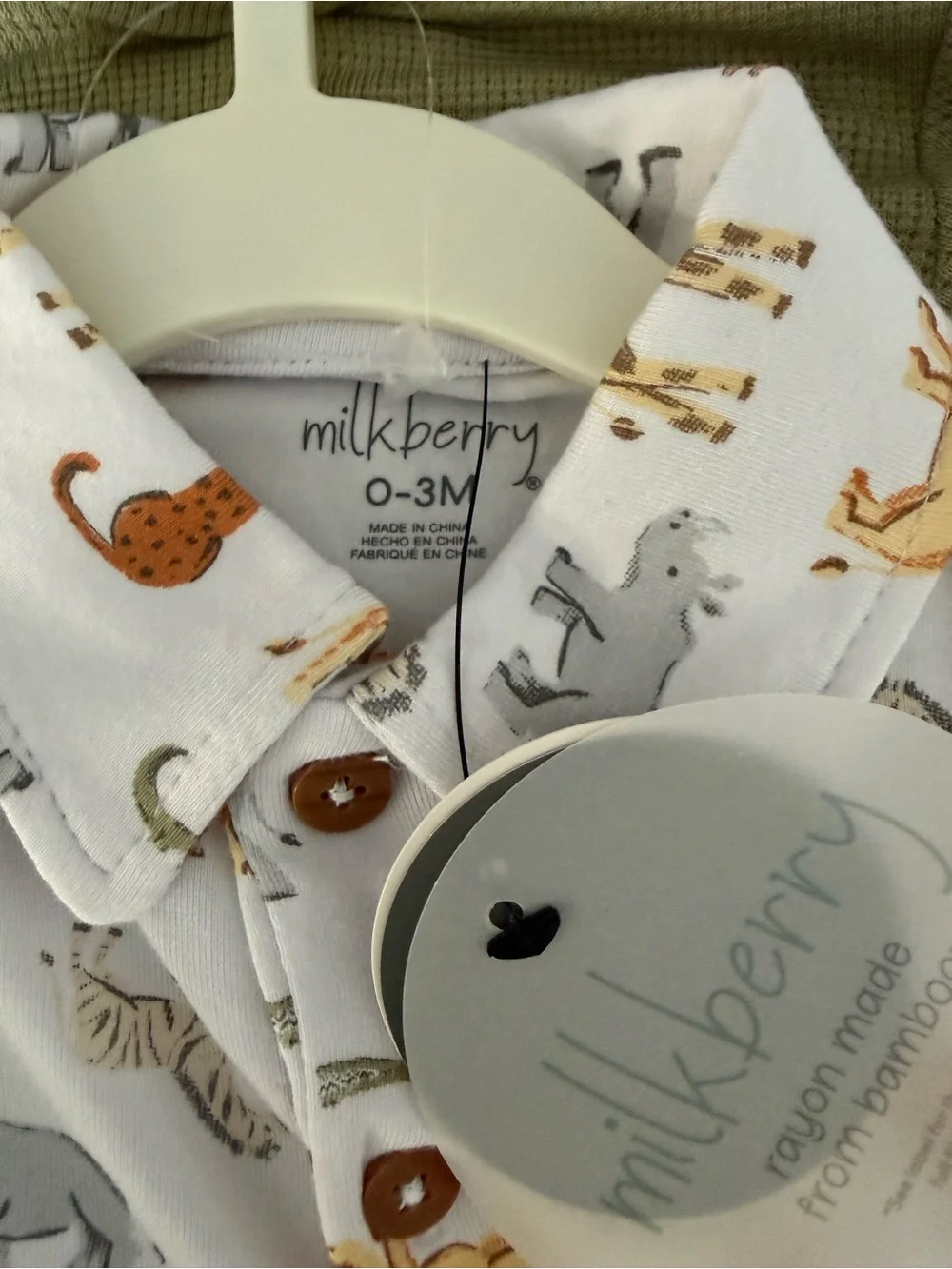 Milkberry Baby Romper with Safari Animal Print
